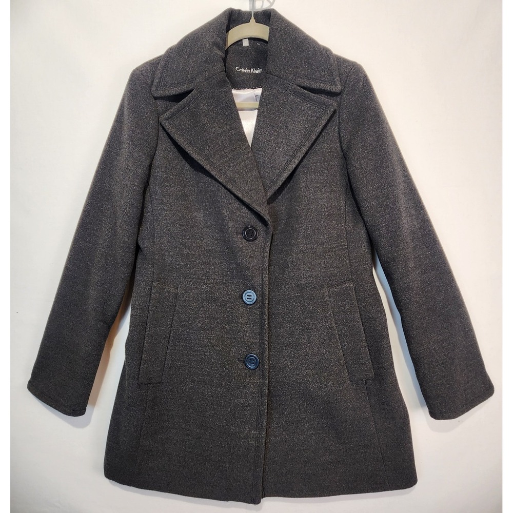 Calvin Klein Women's Elegant Classic Wram Dark Gray Coat Size‎ 6